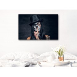 Tablou Canvas Fata cu chipul Tatuat