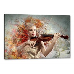 Tablou Canvas Abstract Doamna cu Vioara