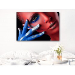 Tablou Canvas Model cu chip Pictat