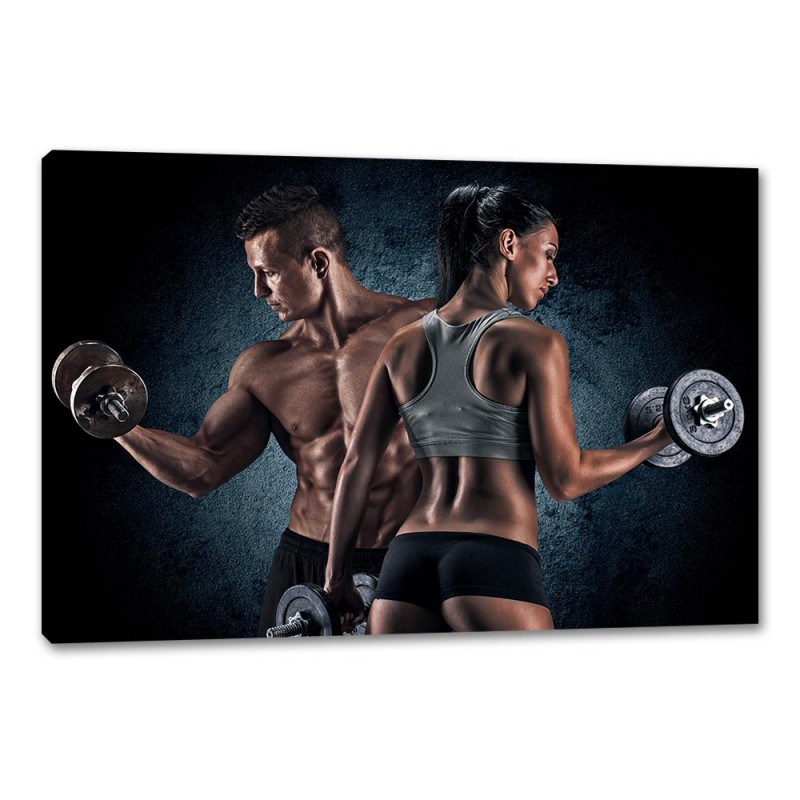 Tablou Canvas Fitness antrenament in cuplu Tablou Canvas Fitness antrenament in cuplu