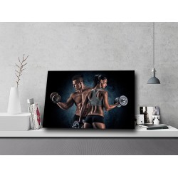 Tablou Canvas Fitness antrenament in cuplu Tablou Canvas Fitness antrenament in cuplu