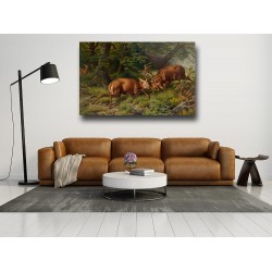 Tablou Canvas Lupta de cerbi pictura