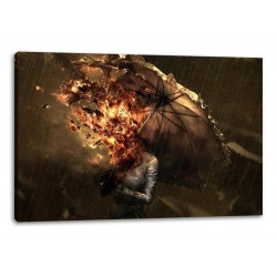 Tablou Canvas  Fata cu umbrela de foc