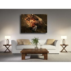 Tablou Canvas  Fata cu umbrela de foc