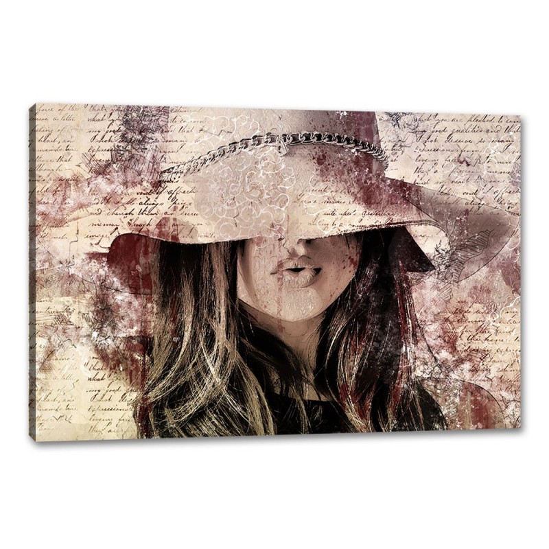 Tablou Canvas Femeie cu palarie
