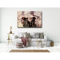 Tablou Canvas Femeie cu palarie