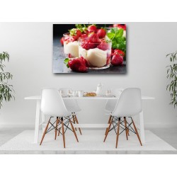 Tablou Canvas decor Inghetata si capsuni