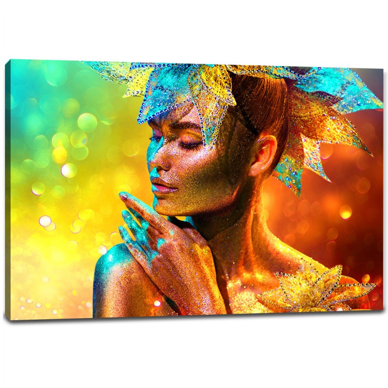 Tablou Canvas - Fashion model with golden skin Tablou Canvas - Fashion model with golden skin