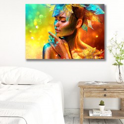 Tablou Canvas - Fashion model with golden skin Tablou Canvas - Fashion model with golden skin