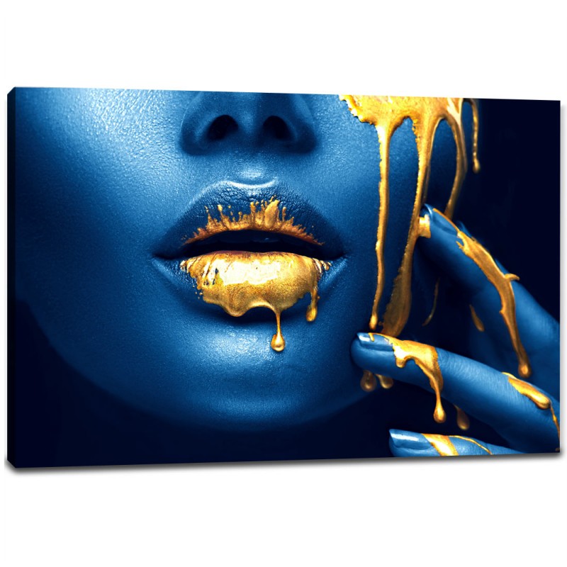 Tablou Canvas - Golden Lips