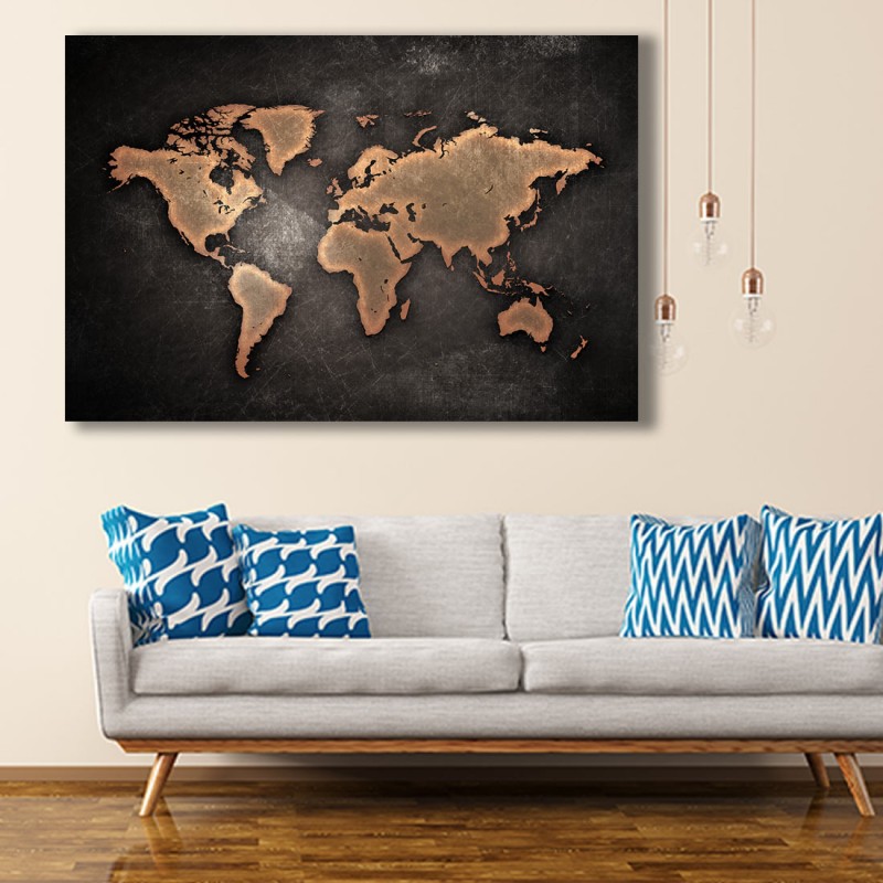 Tablou Canvas - Harta Lumii Abstract