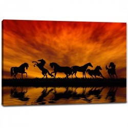 Tablou Canvas - Siluete cai