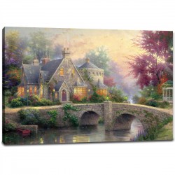 Tablou Canvas - Casuta de pe Lac