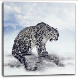 Tablou Canvas Leopard decor de iarna