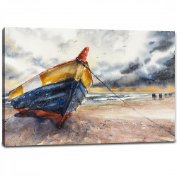 Tablou Canvas - Barca pe plaja