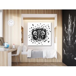 Tablou Canvas Cap De Leu Inconjurat De Pasari Tablou Canvas Cap De Leu Inconjurat De Pasari