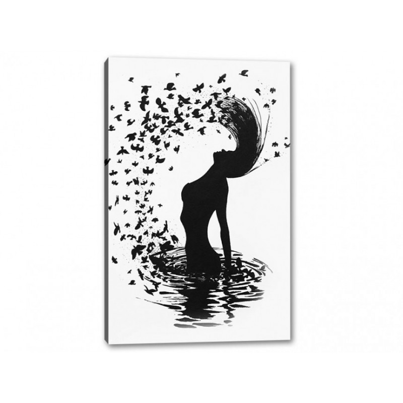 Tablou Canvas Pasari Zburand In Jurul Ei