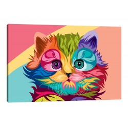 Tablou Canvas Pisica Multicolor