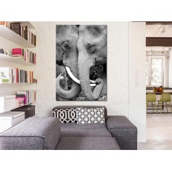 Tablou Canvas Elefanti Alb-Negru