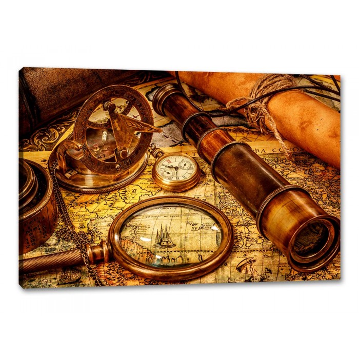 Tablou Canvas Obiecte Calatorie Vintage