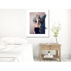 Tablou Canvas Fata Cu Papagal