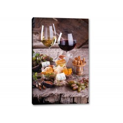 Tablou Canvas Pahare Vin Alb Si Rosu