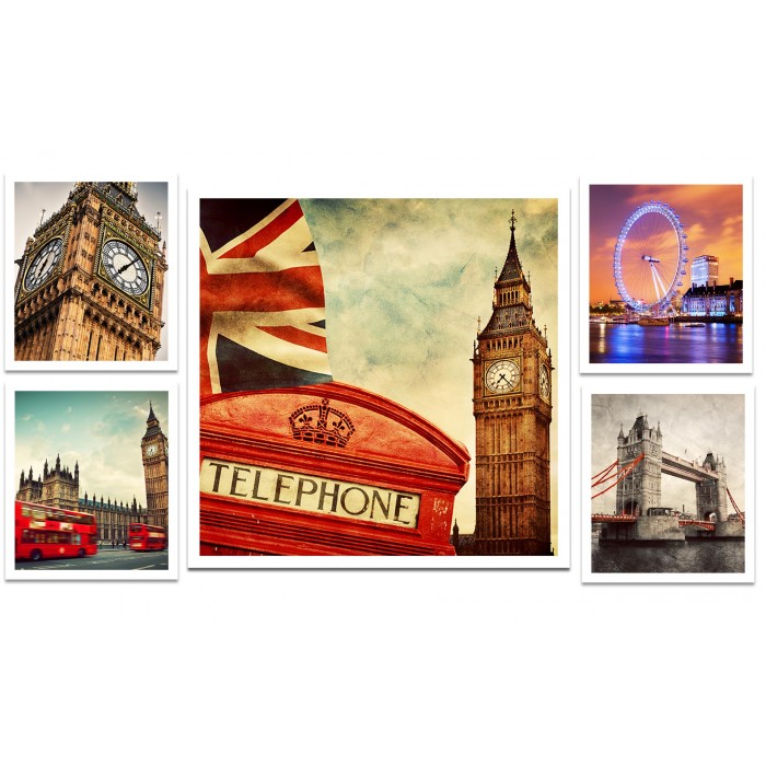 Set tablou Multicanvas Obiective Londra