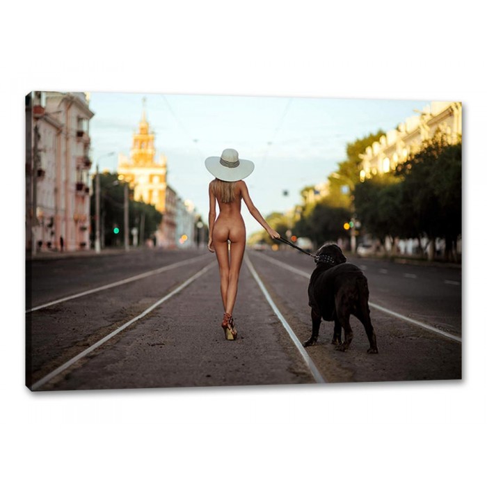 Tablou Canvas Lady with her dog