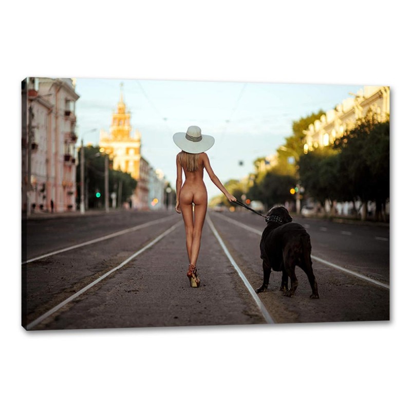 Tablou Canvas Lady with her dog