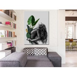 Tablou Canvas Fata Cu Frunza