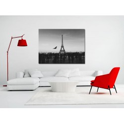 Tablou Canvas Pasare Zburand In Jurul Turnului Eiffel