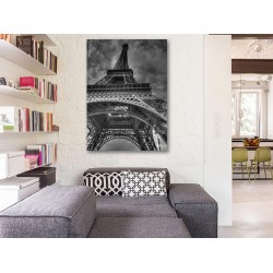 Tablou Canvas Turnul Eiffel Alb-Negru
