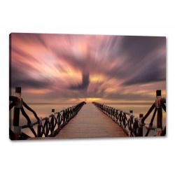 Tablou Canvas Apus De Soare Deasupra Unui Pod De Lemn