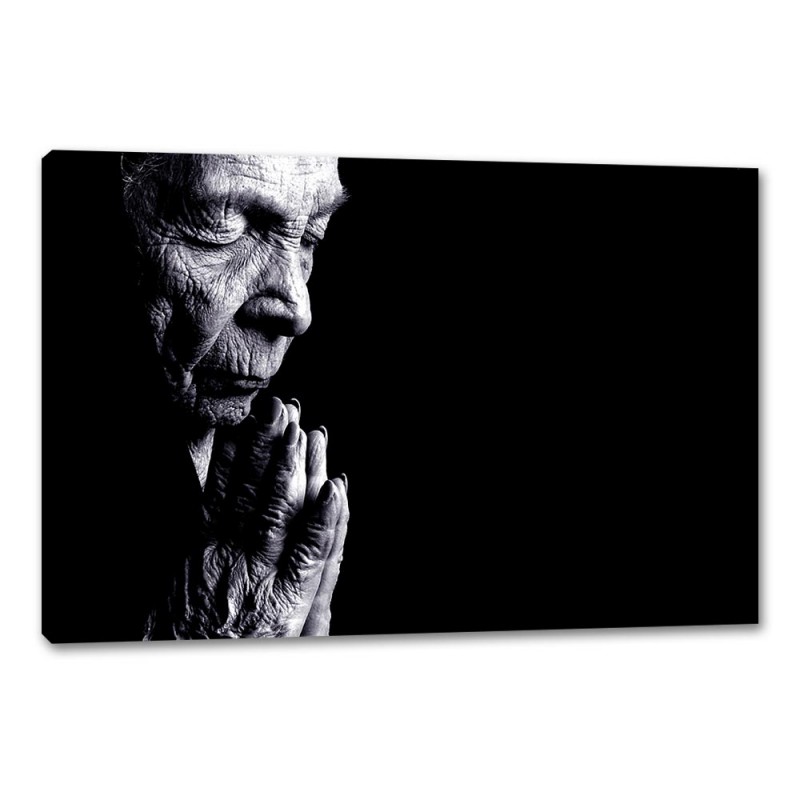 Tablou Canvas Femeie Batrana Rugandu-se