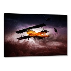 Tablou Canvas Avion In Flacari